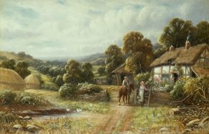 Una cabaña de Surrey (óleo sobre lienzo) de Robert John Hammond