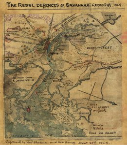 Ataque a Ft. Pulaski Savannah, Georgia, Abril 1862. LOC gvhs01.vhs00277 de Robert Knox Sneden