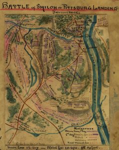 Batalla de Shiloh o Desembarco de Pittsburg, Tennessee LOC gvhs01.vhs00313 de Robert Knox Sneden