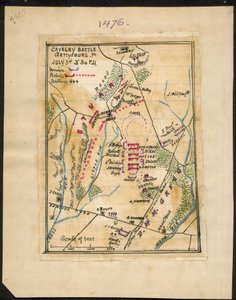 Batalla de caballería, Gettysburg, Pa. 3 de Julio 3-30 p.m. LOC gvhs01.vhs00150