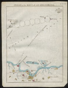 Carta de la batalla frente a Cherburgo. LOC gvhs01.vhs00168
