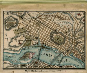 Mapa de Richmond, Virginia...1863. LOC gvhs01.vhs00051 de Robert Knox Sneden