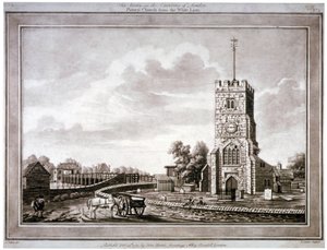 Iglesia de Santa María, Putney, Wandsworth, Londres, 1783 de Robert Laurie