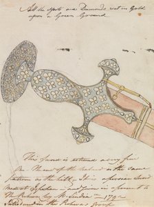 Empuñadura de espada persa engastada con diamantes
