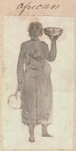 Boceto de mujer africana con cestas