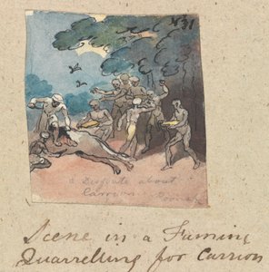 Escena de una hambruna: La lucha por la carroña de Robert Mabon