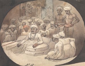 Boceto de Mahaji Sindia en su tienda de campaña de Robert Mabon