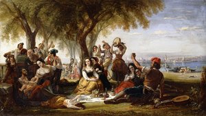 Una escena de fiesta, en el Lido, cerca de Venecia de Robert McInnes