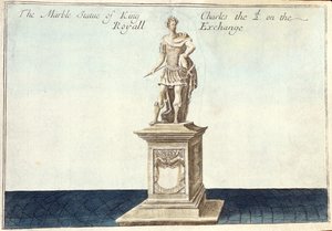 Estatua de mármol del Rey Carlos II (1630-85) en el Royal Exchange, de 