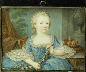 Guillermina Carolina (Carolina; 1743-87), princesa de Orange-Nassau, hija de Guillermo IV y hermana de Guillermo V, de niña de Robert Mussard