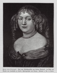Madame de Sevigne, escritora francesa (grabado)
