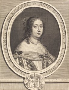 Ana de Austria, Reina de Francia y Navarra de Robert Nanteuil after Pierre Mignard I