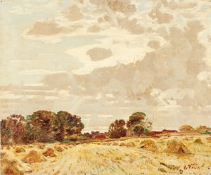Cosecha en los Knowes, East Linton de Robert Noble