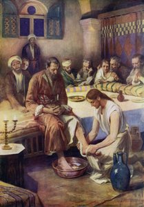 Jesús lavando los pies de los discípulos