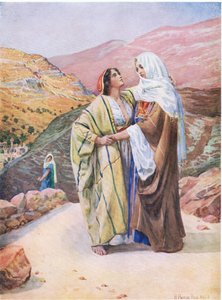 Rut y Noemí, de El Libro de Imágenes de la Biblia publicado por Thomas Nelson, c.1950 de Robert Payton Reid