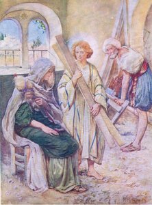 La infancia de Jesús, de El Libro de Imágenes de la Biblia publicado por Thomas Nelson, c.1950 de Robert Payton Reid