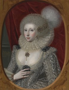 Retrato de mujer, posiblemente Elizabeth Pope (hacia 1585; vivió en 1624) de Robert Peake the elder