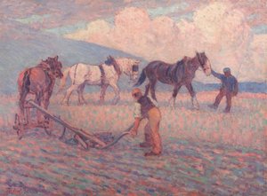 The Turn Rice-Plough, Sussex de Robert Polhill Bevan