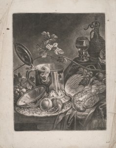 Bodegón con jarra y plato de postre de Robert Robinson
