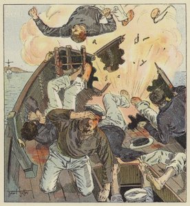 La chalupa comandada por el teniente Pell es destruida por un torpedo de Robert Salles