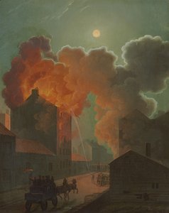 Un incendio en Boston a la luz de la luna, c.1830-1835