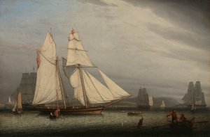 Escena del puerto, 1842 de Robert Salmon