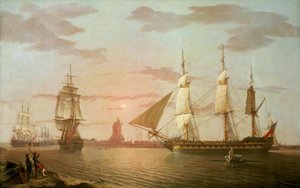 El buque indio "Warley", uno de los más importantes de la Compañía Británica de las Indias Orientales, descrito en tres posiciones, frente a Blackwall (Inglaterra)