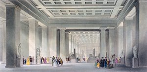 Los Salones Central y Egipcio, Museo Británico, Holborn, Londres, c. 1836 de Robert Sands