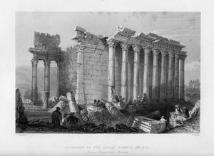 El Gran Templo en Baalbec Heliópolis, Egipto, 1841 de Robert Sands