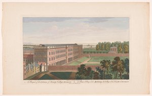 Gezicht en la biblioteca del Trinity College en Dublín Una perspectiva de la Biblioteca del Trinity College, Dublín (título sobre objeto) de Robert Sayer (possibly)