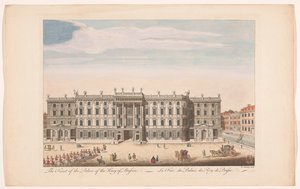 Vista del frente del Berliner Stadtschloss en Berlín El frente del palacio del rey de Prusia (título sobre objeto) de Robert Sayer (possibly)