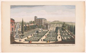 Vista de los Giardini Vaticani en Ciudad del Vaticano Una vista de la Sede de Belvedere en Vaticano cerca de Roma (título sobre objeto) Roma (título de la serie) de Robert Sayer