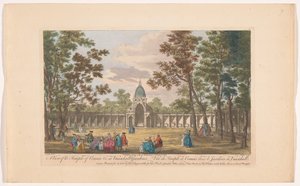 Gezicht op de Temple of Comus en Vauxhall Gardens te Londen Una vista del Templo de Comus &c. en Vauxhall Gardens (título sobre objeto) Ranelagh Gardens en Vauxhall Gardens (título de la serie) de Robert Sayer