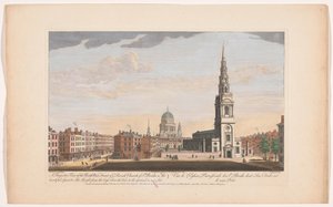 Gezicht op de kerk Saint Bride