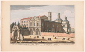 Vista de la Iglesia de San Sebastián Extramuros en Roma Una vista de la Iglesia de San Sebastián sin las murallas de Roma (título sobre el objeto) Roma (título de la serie) de Robert Sayer