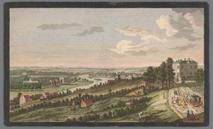 Vista de la ciudad de Richmond sobre el río Támesis Una vista al oeste de Richmond &c. en Surry, de Star and Garter on the Hill (título sobre el objeto) Támesis (título de la serie) de Robert Sayer