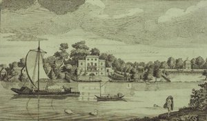 Vista de la casa del célebre Sr. Pope en Twickenham, c.1750 de Robert Sayer