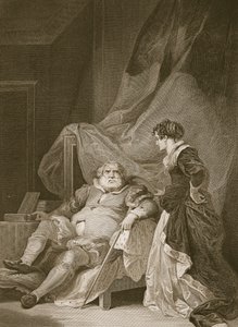 Enrique VIII y Catalina Parr, grabado por George Noble, ilustración de 