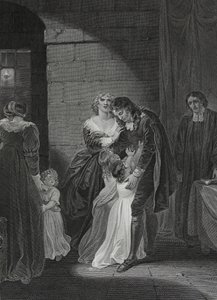 Última entrevista de Lord W. Russel con su familia, grabado por George Noble, ilustración de 