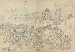 Boceto de godos entrando en Roma, de la obra de Shakespeare, Tito Andrónico de Robert Smirke