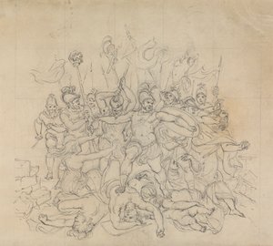 Esbozo de una escena de batalla, de la obra de Shakespeare, Titus Andronicus
