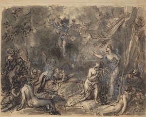 Estudio de figuras desnudas en una zona boscosa de Robert Smirke