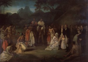 La cesión de Matavi por el sumo sacerdote de Tahití de Robert Smirke