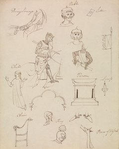 Estudios de figuras para la vida noble medieval de Robert Smirke
