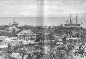 El Palacio de la Reina en Papeete, Tahití, c1885, 1890 de Robert Taylor Pritchett