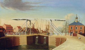 Vista este del puente y del nuevo muelle de Kingston upon Hull (óleo sobre lienzo)