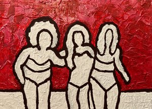 Tres mujeres de rojo de Robert Thirtle