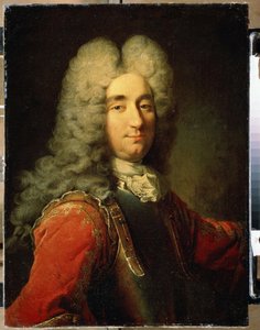 Retrato de un hombre (Retrato de un hombre). Pintura de Robert Tournieres (1667-1752). Óleo sobre lienzo, medidas: 75 x 55 cm