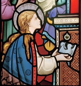 María ofreciendo palomas en el templo (detalle), 1864 de Robert Turnill Bayne