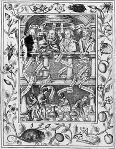 Grandes alquimistas inspiran trabajo en el laboratorio de Theatrum Chemicum Britannicum, 1652 de Robert Vaughan